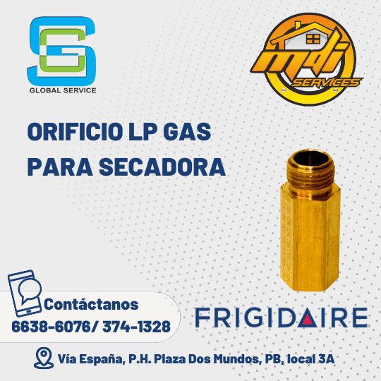 TIP BOQUILLA ORIFICIO LP GAS SECADORA FRIGIDAIRE 5303207411